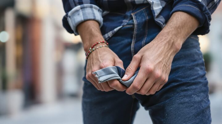 retrousser jeans homme