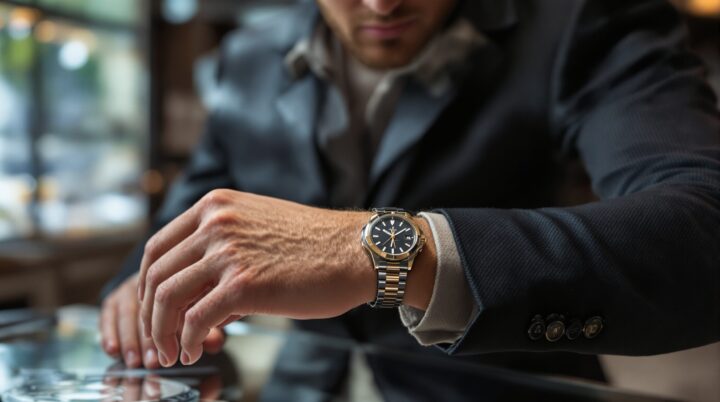 montre poignet fin homme