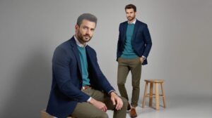 associer bleu et vert vêtement