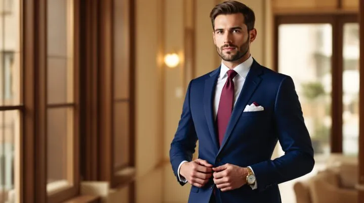 quelle cravate avec un costume bleu marine