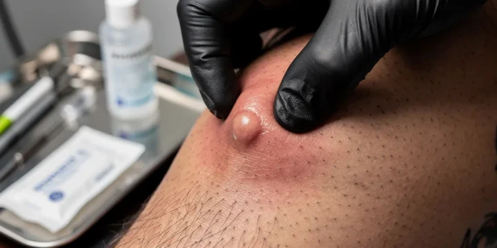 bouton apres tatouage