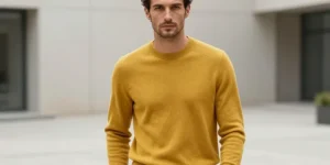 pull jaune moutarde homme